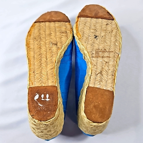 Ralph Lauren Cecila Blue Wedge Sandals Size 9B - Picture 9 of 9